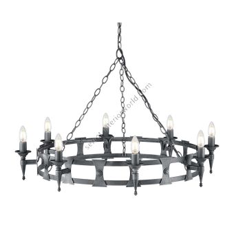 Elstead Lighting / Chandeliers / Saxon 8 Black & Silver Patina