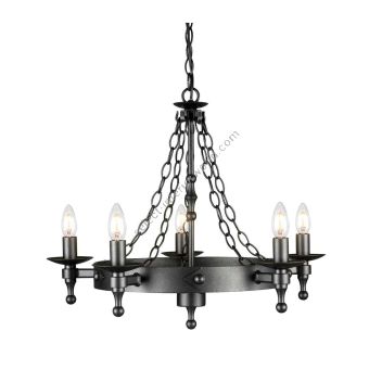 Elstead Lighting / Chandeliers / Warwick 5 Graphite Black
