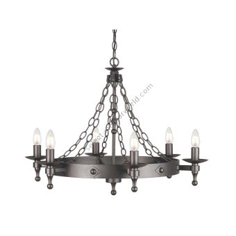Elstead Lighting / Chandeliers / Warwick 6 Graphite Black