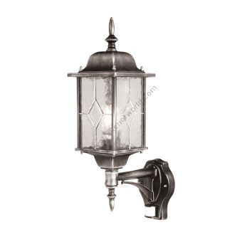 Elstead Lighting / Outdoor Wall Lights / Wexford Up Lantern with PIR Black & Silver