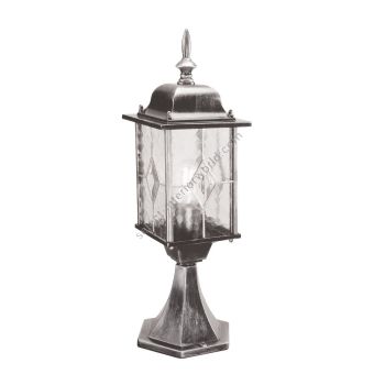 Elstead Lighting / Outdoor Pedestal Lights / Wexford 1 Lantern Black & Silver