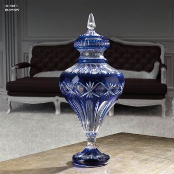 Italian Luxury Lighting / Vases / Crystal Blue Color 66 cm 000228TB