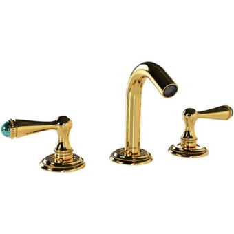 Bronces Mestre / Bidet Fittings / Three holes bidet set with malachite stone 073821.ML0.00