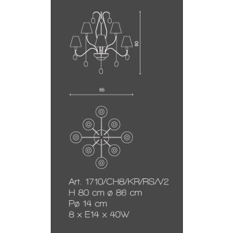Il Paralume Marina / Chandelier / 1710/CH8/KR/RS/V2