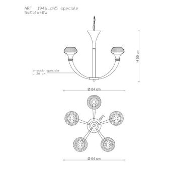 Il Paralume Marina / Chandelier / 1946/CH5/NL