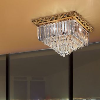 Patrizia Volpato / Semi-Flush Mounts / Cristalli Murano Glass 24 Karat Gold PV-5037-PL