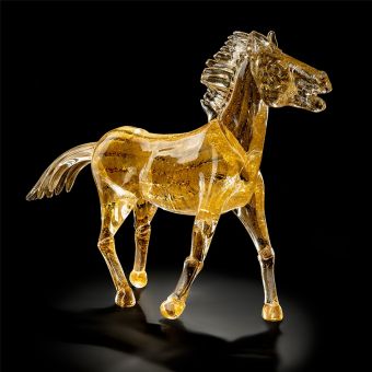 Italian Luxury Lighting / Animal Sculptures / Gold Horse in Murano Glass 6005 2 TOR