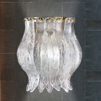 Patrizia Volpato / Wall Sconces / Petali Handcrafted Murano Glass 24 Karat Gold