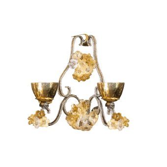 Mechini / Wall Lights / Murano Glass and Clear Pearl Banding A281/2