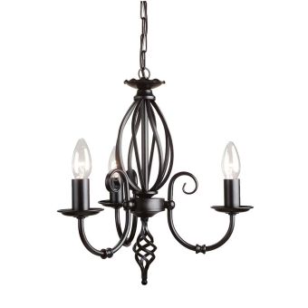 Elstead Lighting / Chandeliers / Artisan 3 Light Chandelier - Black