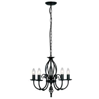 Elstead Lighting / Chandeliers / Artisan 5 Light Chandelier - Black