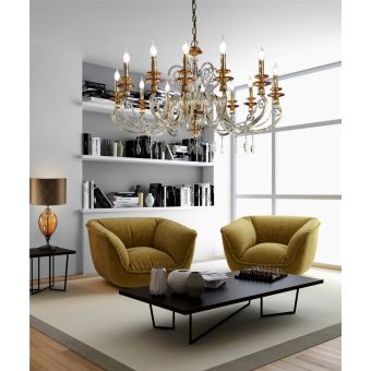 Euroluce Lampadari / Chandeliers / Aurora L12 – Amber