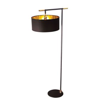 Elstead Lighting / Floor Lamps / Balance 1 Light Floor Lamp - Black / Polished Brass with Black Shade