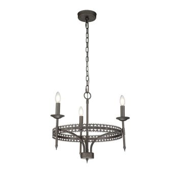 Elstead Lighting / Chandeliers / Crown 3 Light Chandelier - Iron Gate