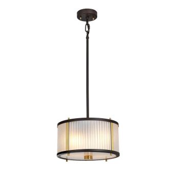 Elstead Lighting / Pendant Lights / Corona 2 Light Pendant - Museum Bronze Dark Brown Painted / Aged Brass