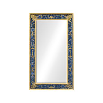 Jonathan Charles / Rectangular Mirror with Gilt Renaissance Decoration (Azure) 