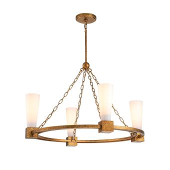 Elstead Lighting / Chandeliers / Kristy 4 lt Chandelier - Distressed Gold