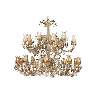 Mechini / Chandeliers / Bohemian Crystal & Murano Glass and Pearl Banding L268/20