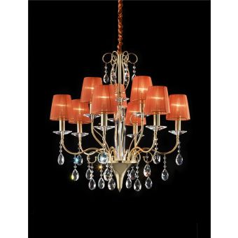 Italian Luxury Lighting / Chandeliers / Orchidea Crystal 9-Light With Lampshades ORC2500 009