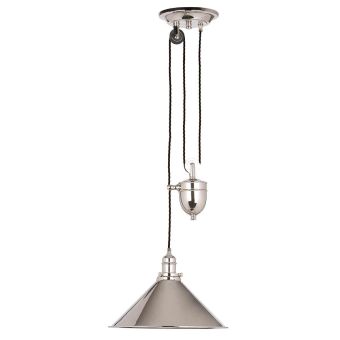 Elstead Lighting / Pendant Lights / Provence 1 Light Rise and Fall Pendant - Polished Nickel