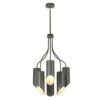 Elstead Lighting / Chandeliers / Quinto 6 Light Chandelier - Dark Grey Polished Nickel