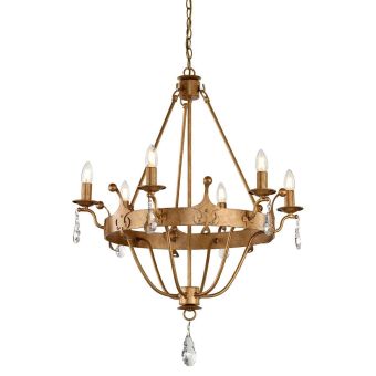 Elstead Lighting / Chandeliers / Windsor 6 Light Chandelier - Gold Patina