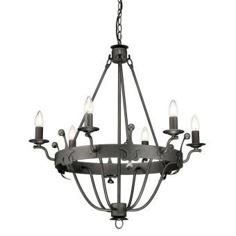 Elstead Lighting / Chandeliers / Windsor 6 Light Chandelier - Graphite