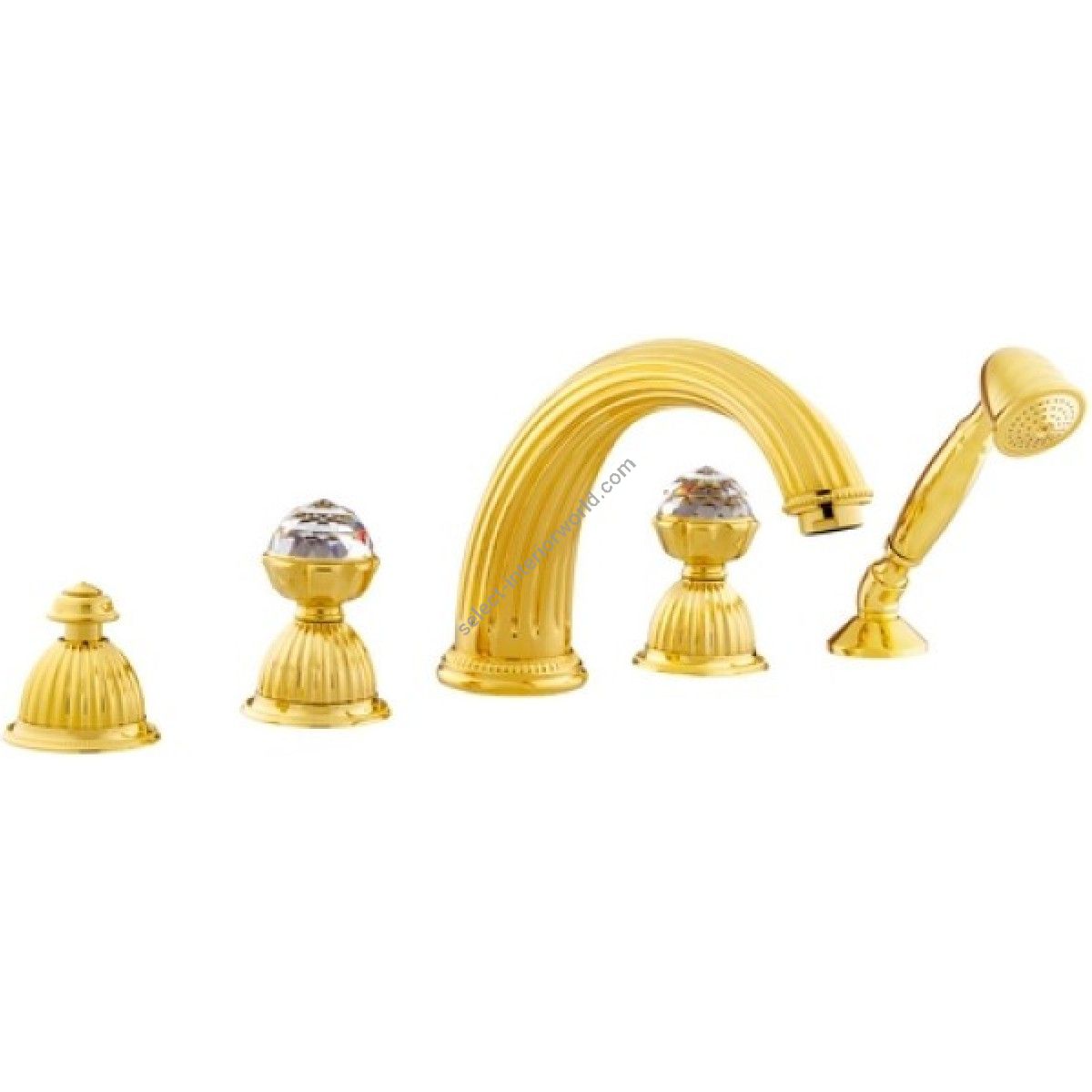 Bronces Mestre / Bath-Shower Fittings / Five holes bath set with Swarovski crystal 033216.000.00