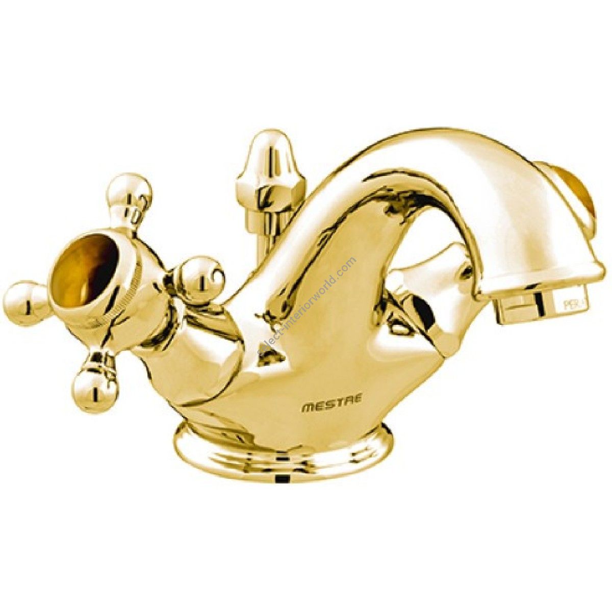 Bronces Mestre / Washbasin Fittings / One hole basin mixer with tiger eye stone 035005.TG0.00