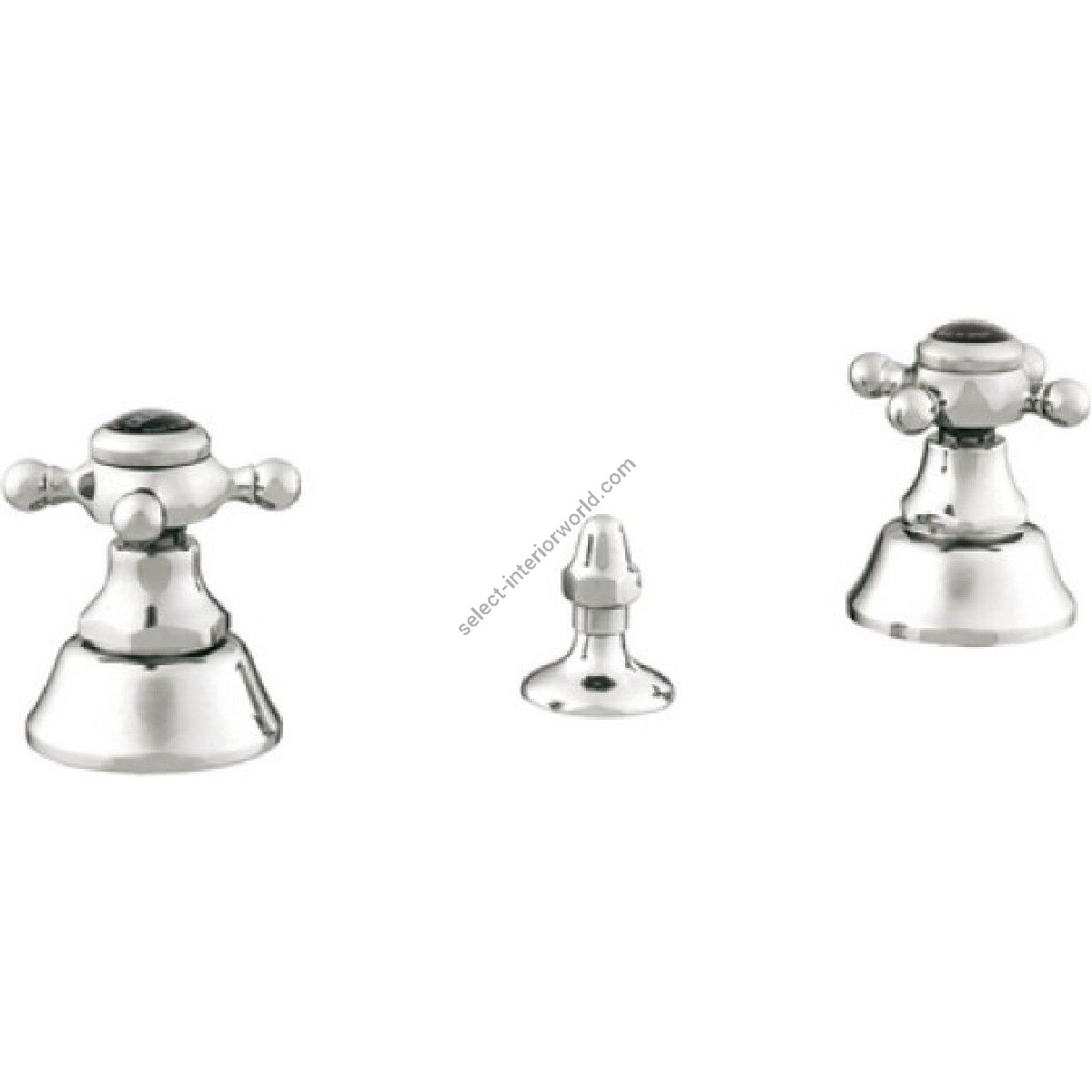 Bronces Mestre / Bidet Fittings / Three holes bidet set with black porcelain 035022.BN0.50