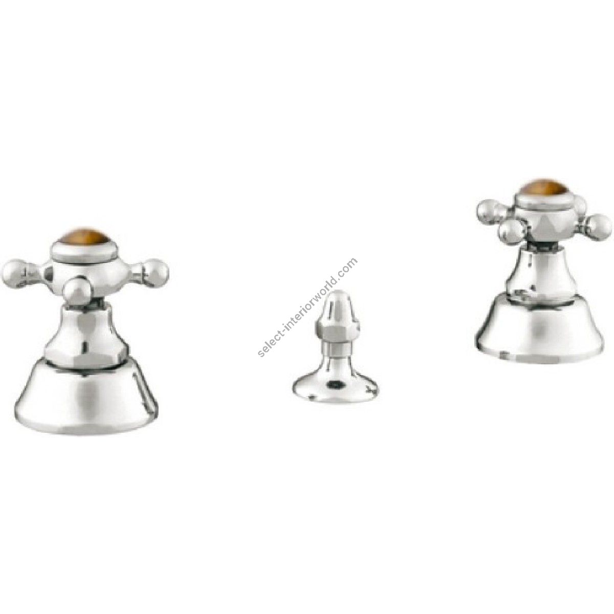 Bronces Mestre / Bidet Fittings / Three holes bidet set with tiger eye stone 035022.BTG.50