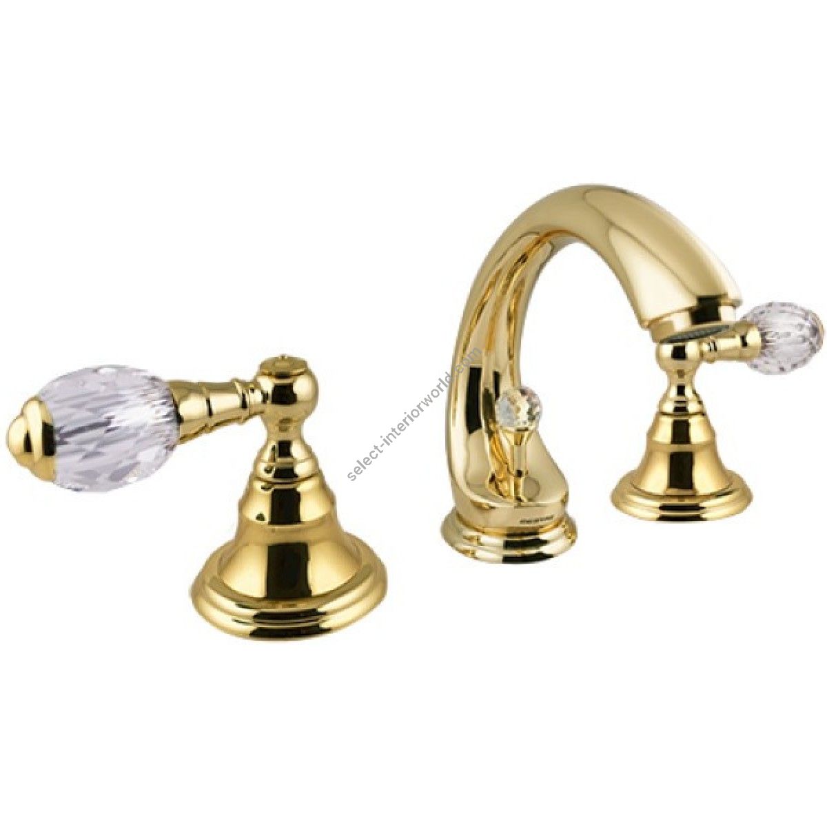 Bronces Mestre / Washbasin Fittings / Three holes basin set with Swarovski crystal 036601.000.00