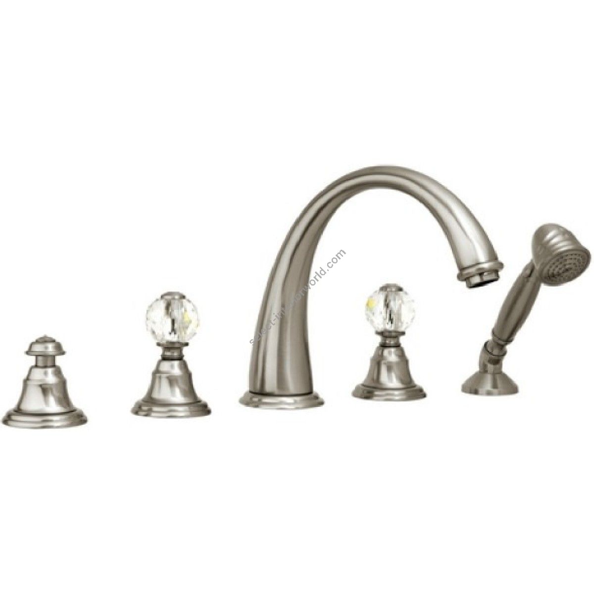 Bronces Mestre / Bath-Shower Fittings / Five holes bath set with Swarovski crystal 037116.000.62
