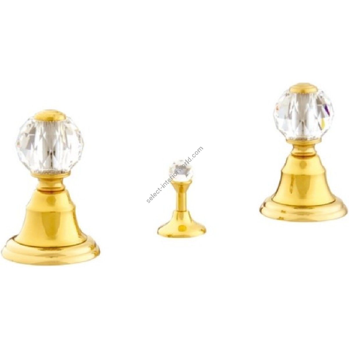 Bronces Mestre / Bidet Fittings / Three holes bidet set with Swarovski crystal 037122.000.00
