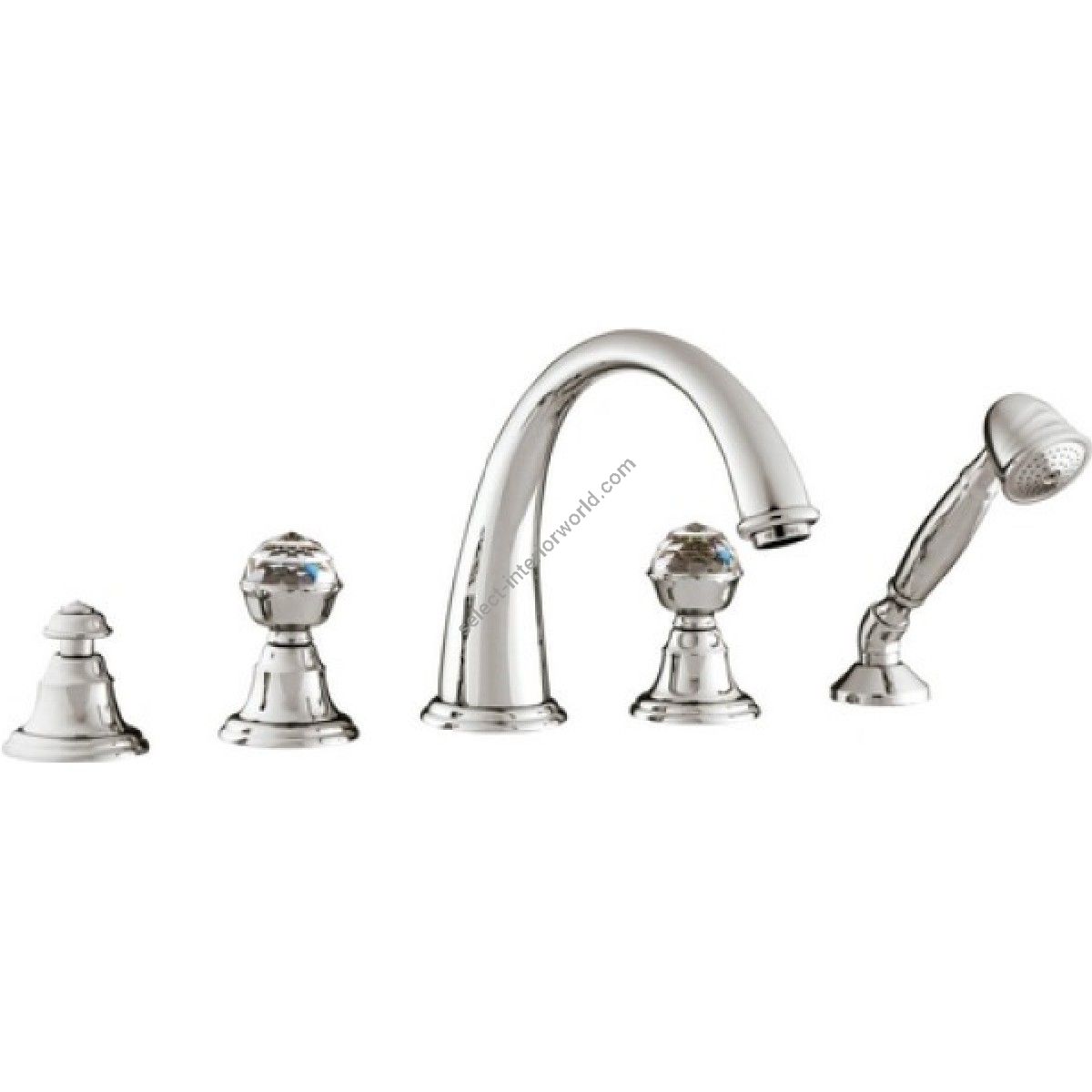 Bronces Mestre / Bath-Shower Fittings / Five holes bath set with Swarovski crystal 037216.C00.50