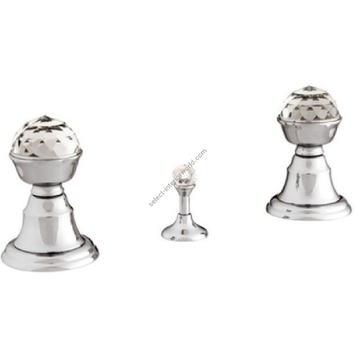 Bronces Mestre / Bidet Fittings / Three holes bidet set with Swarovski crystal 037222.C00.50