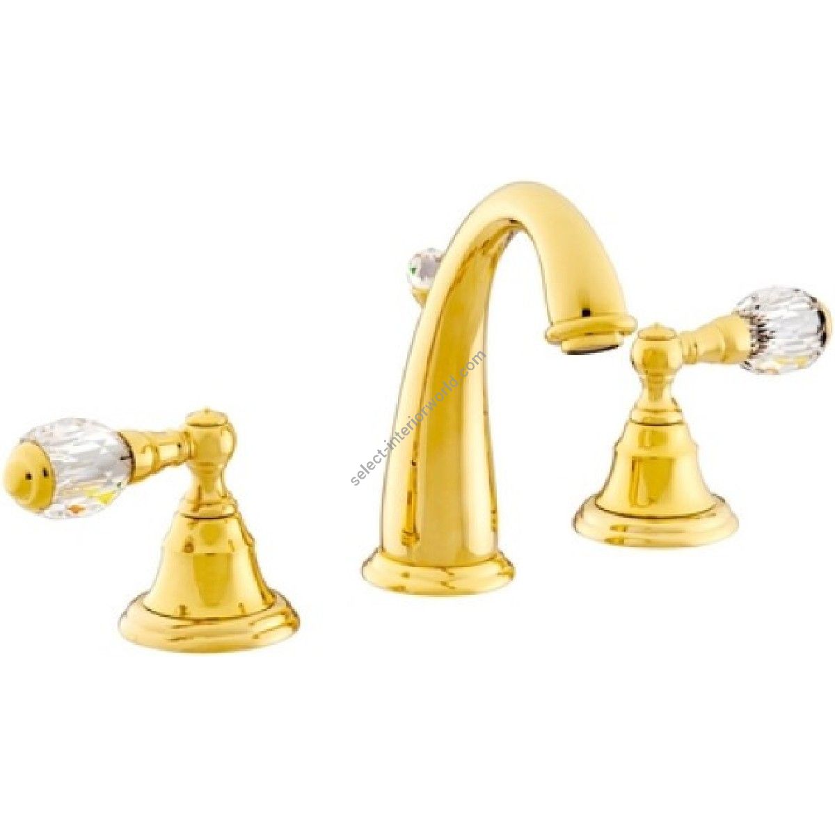 Bronces Mestre / Washbasin Fittings / Three holes basin set with Swarovski crystal 037601.000.00