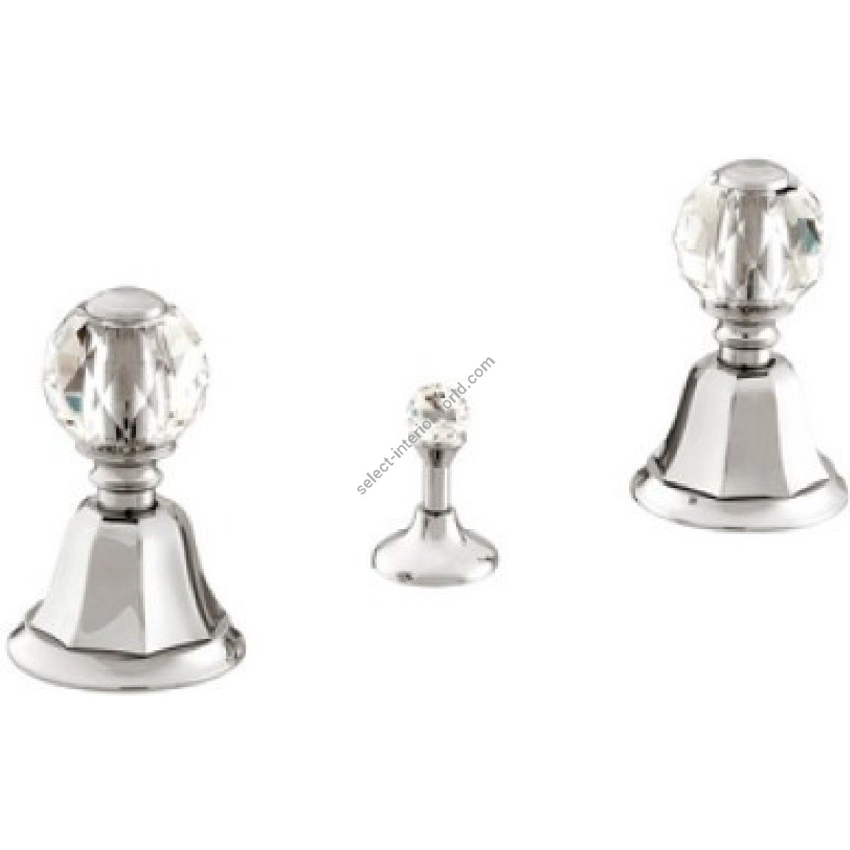Bronces Mestre / Bidet Fittings / Three holes bidet set with Swarovski crystal 038122.000.50
