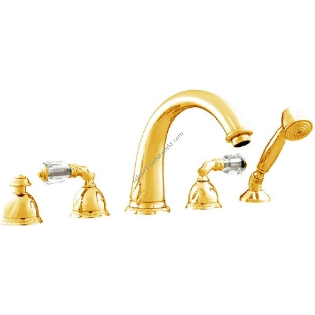Bronces Mestre / Bath-Shower Fittings / Five holes bath set with Swarovski crystal 051616.A00.00