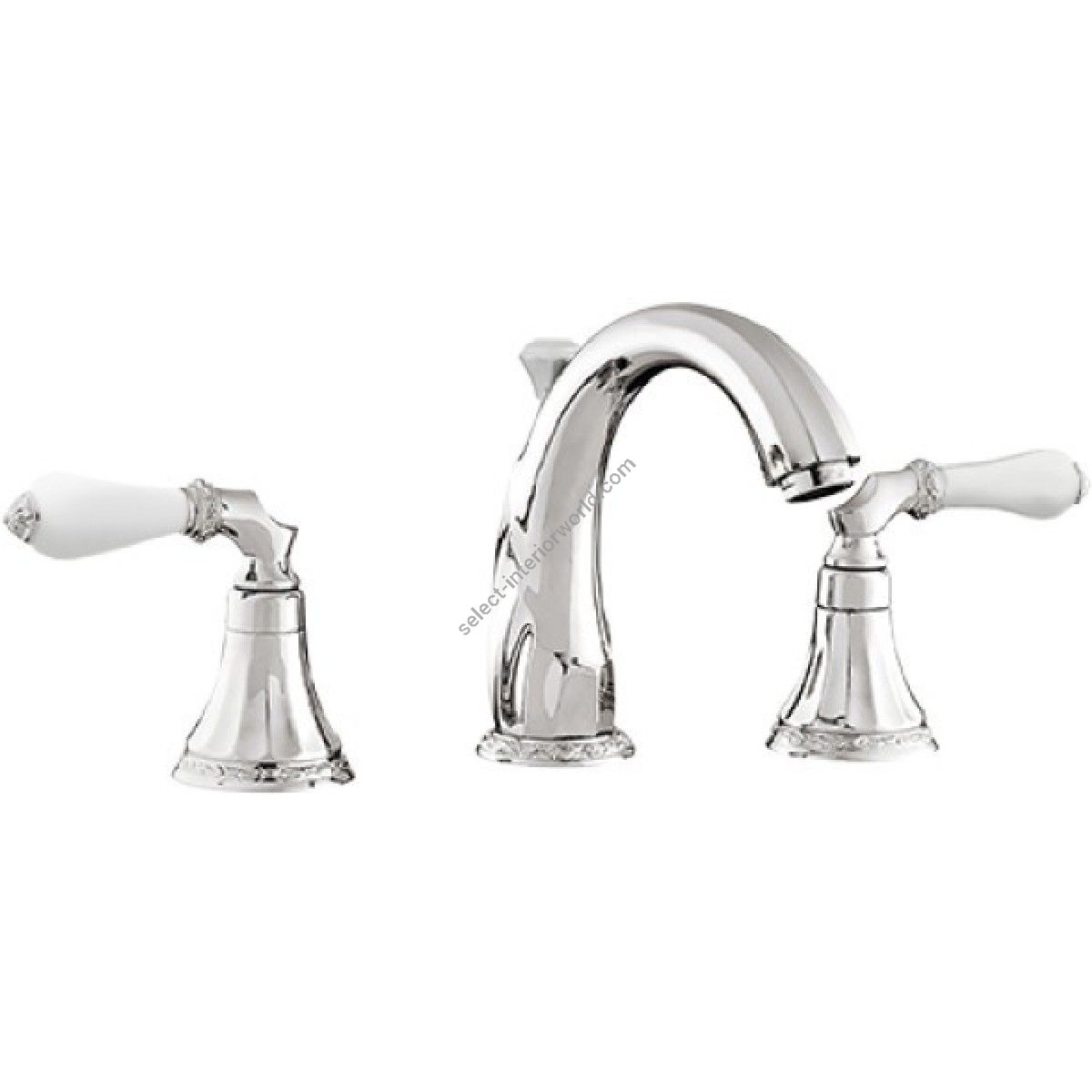 Bronces Mestre / Washbasin Fittings / Three holes basin set with white porcelain 058501.L00.50