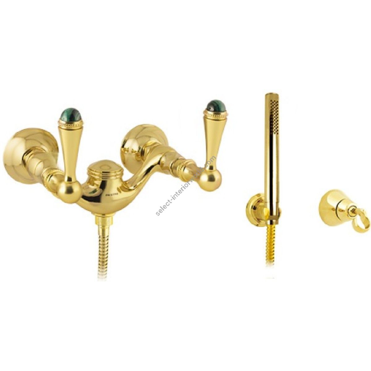 Bronces Mestre / Bath-Shower Fittings / Bath shower set with malachite stone 073819.ML0.00