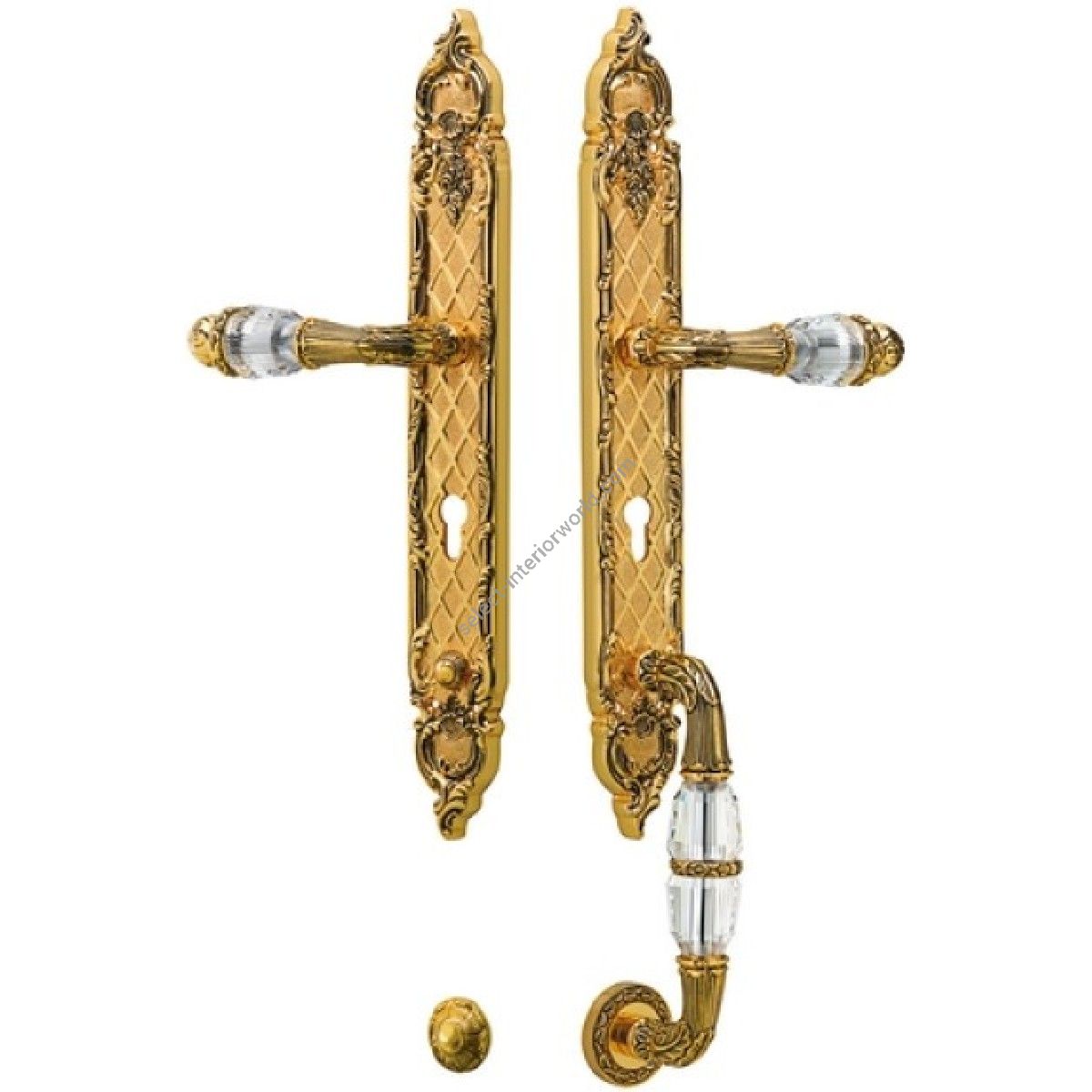 Bronces Mestre / Door Handles / Clasica set with Swarovski crystal keyhole europrofile 85mm 0J1605.S85Y.12