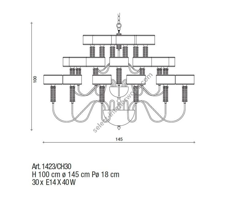 Il Paralume Marina / Chandelier / 1423/CH30