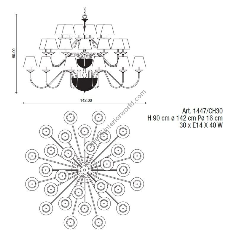 Il Paralume Marina / Chandelier / 1447/CH30
