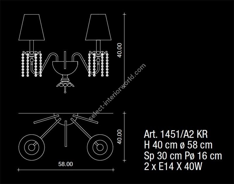 Il Paralume Marina / Wall Lamp / 1451/A2 KR