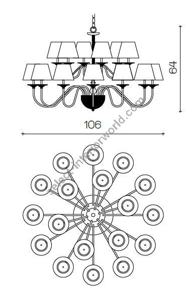 Il Paralume Marina / Chandelier / 1460/CH18