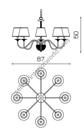Il Paralume Marina / Chandelier / 1460/CH8