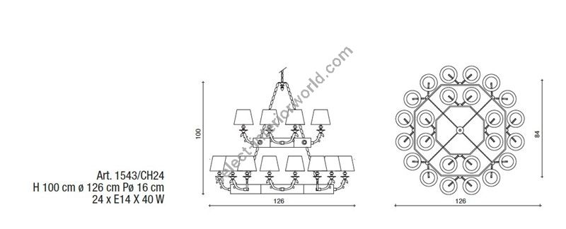 Il Paralume Marina / Chandelier / 1543/CH24