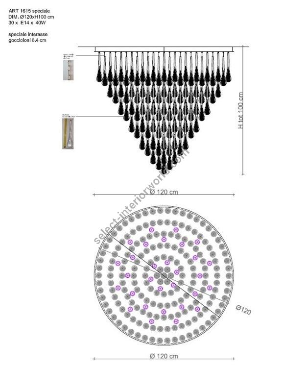 Il Paralume Marina / Chandelier / 1615 D.120