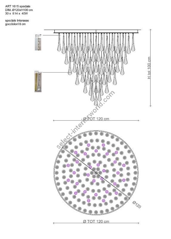 Il Paralume Marina / Chandelier / 1615 D.120 ECO